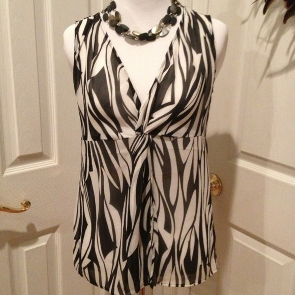 Zebra print v neck shirt